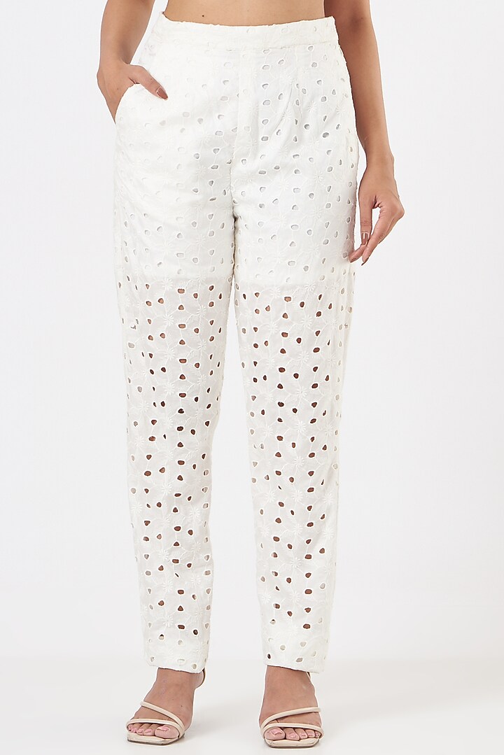 White Embroidered Co-Ord Set by Blush & M at Pernia's Pop Up Shop