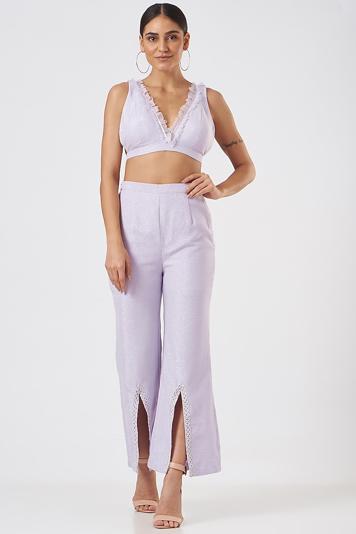 Lilac Shimmer Co-Ord Set With Short Jacket by Blush & M at Pernia's Pop Up Shop