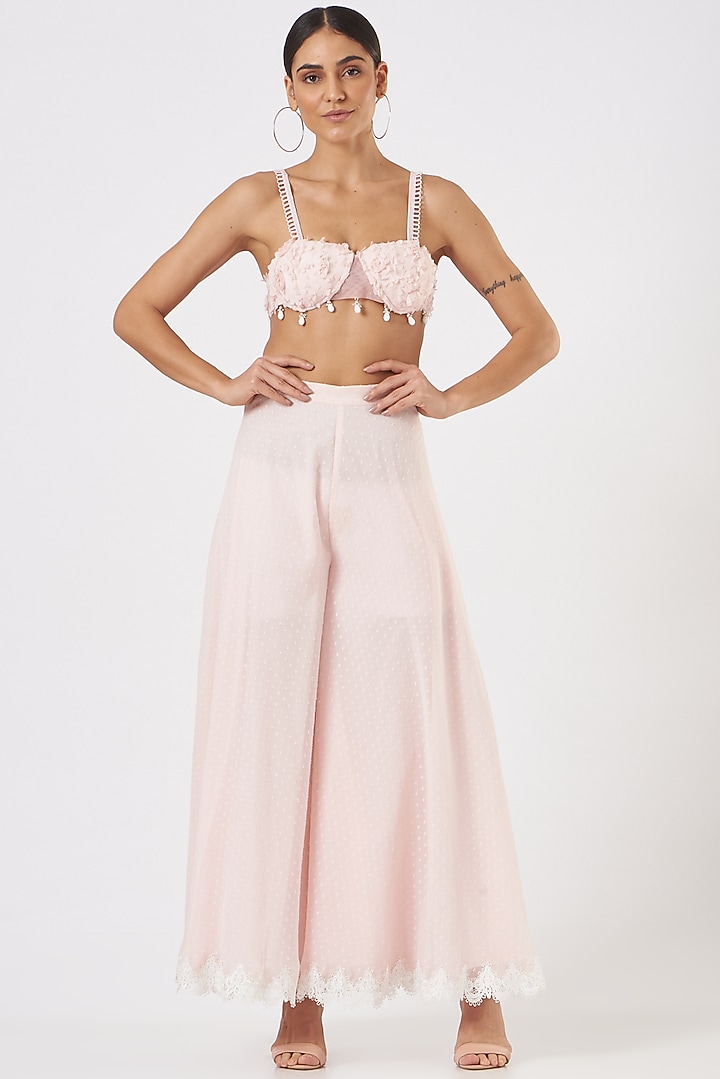 Blush Pink Georgette Cape Set by Blush & M at Pernia's Pop Up Shop