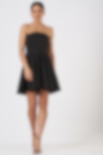 Black Lycra Mini Tube Dress by Blush & M