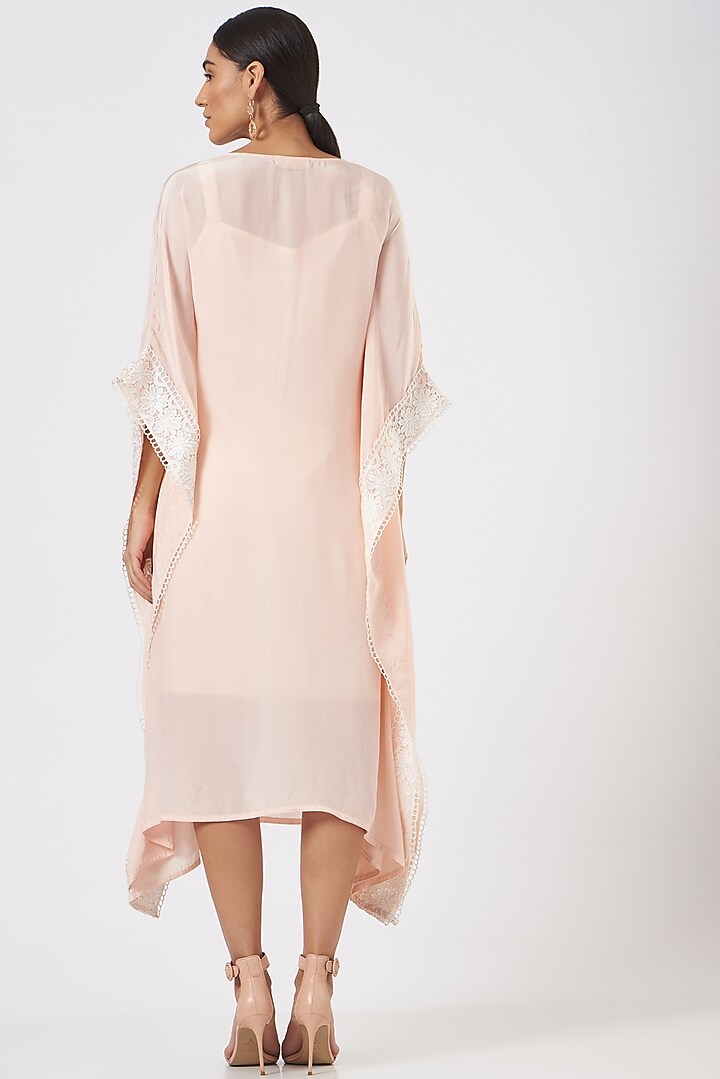 Blush Pink Crepe Kaftan by Blush & M at Pernia's Pop Up Shop