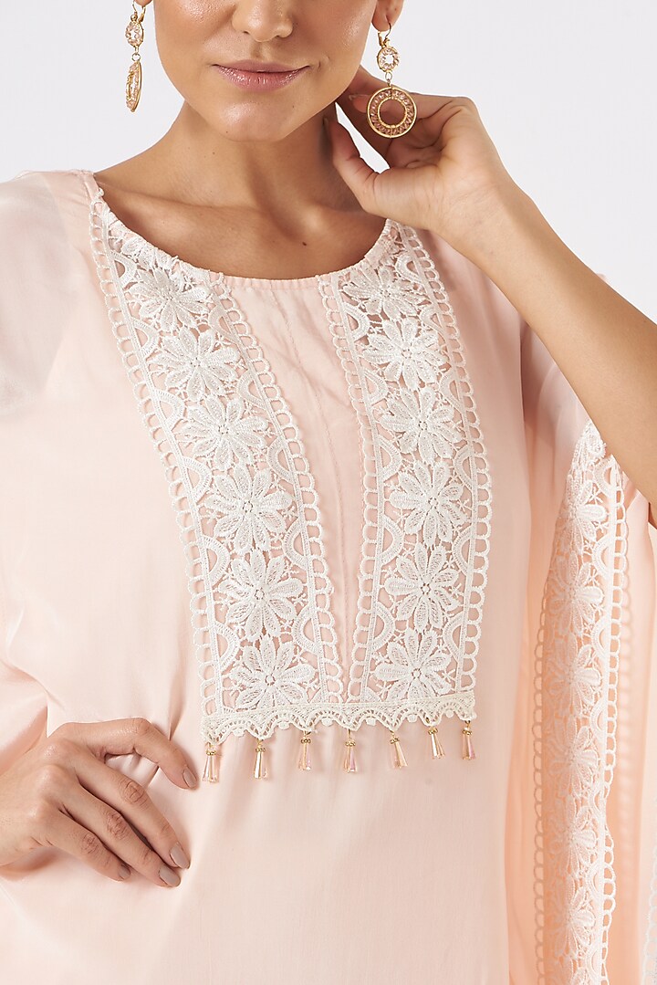 Blush Pink Crepe Kaftan by Blush & M at Pernia's Pop Up Shop