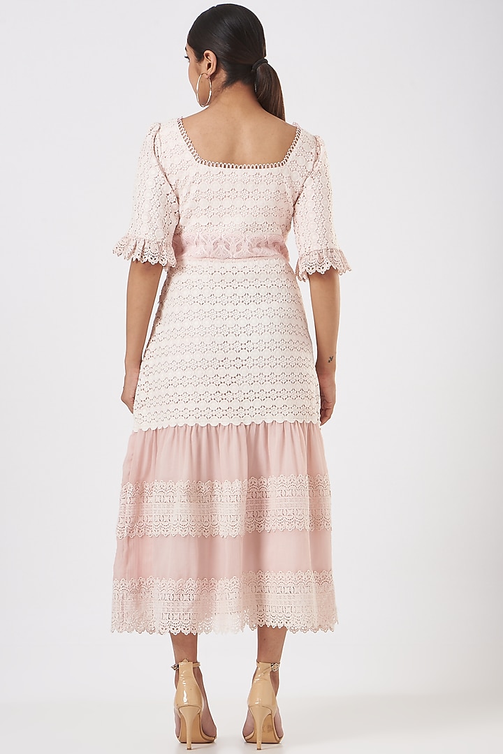Blush Pink Embroidered Midi Summer Dress by Blush & M at Pernia's Pop Up Shop