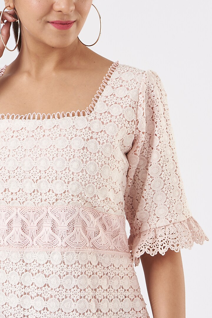 Blush Pink Embroidered Midi Summer Dress by Blush & M at Pernia's Pop Up Shop