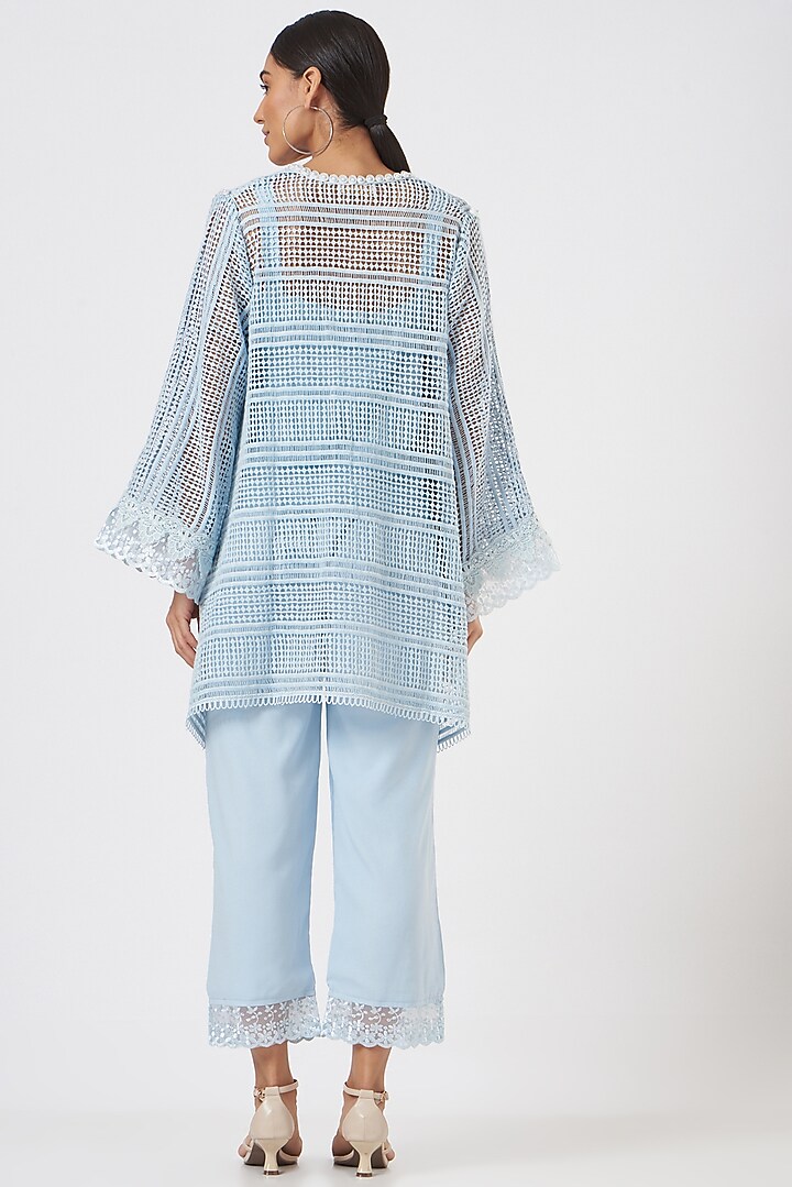 Deep Sky Blue Crepe Co-Ord Set by Blush & M at Pernia's Pop Up Shop