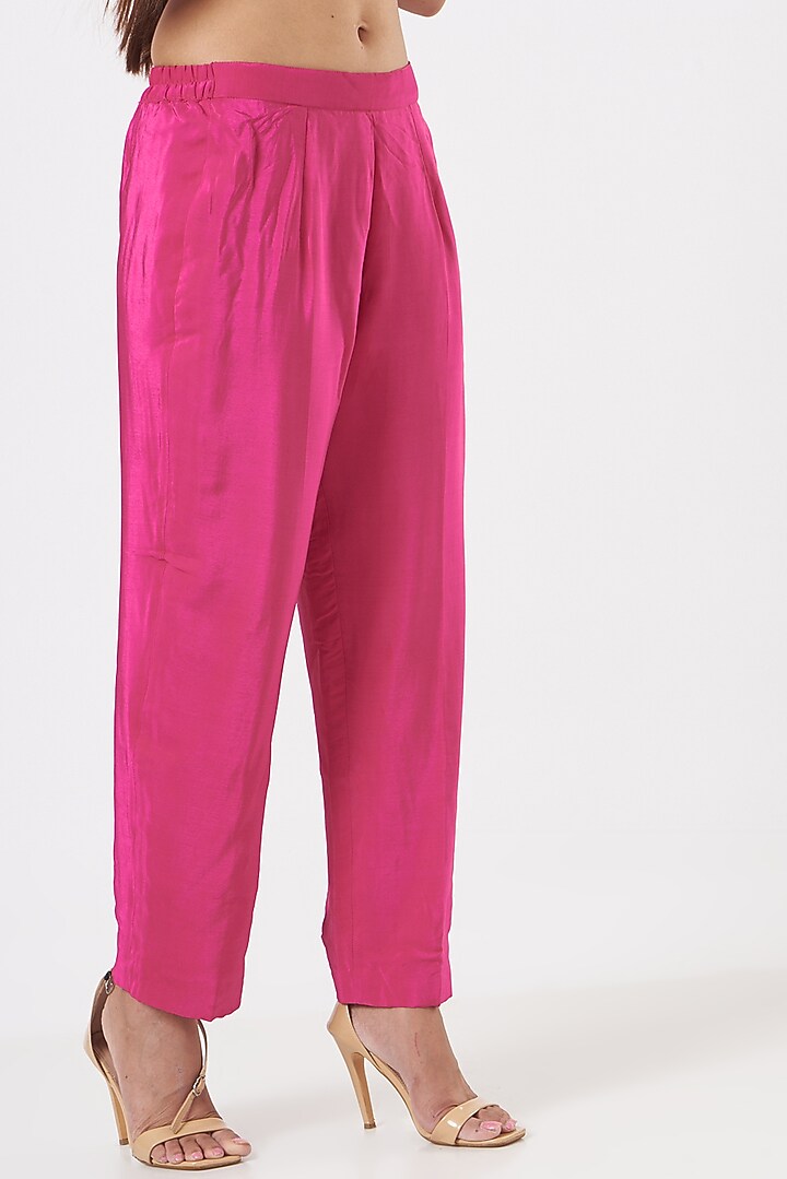 Hot Pink Embroidered Kurta Set by Blush & M at Pernia's Pop Up Shop