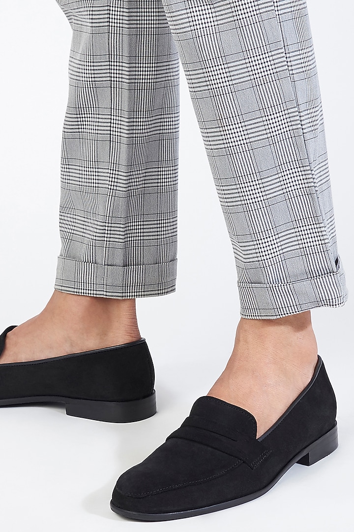 Black Suede Handmade Penny Loafers by SKO Men at Pernia's Pop Up Shop