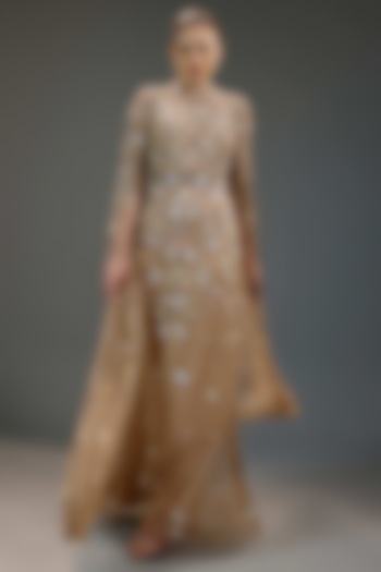 Deep Crimson Red Velvet Cape Engagement Gown by BLING EMPIRE at Pernia's Pop Up Shop