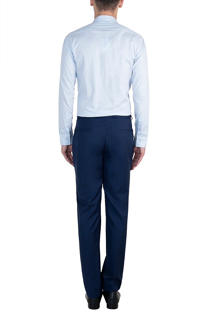 Blue night suit collared shirt available only at Pernia's Pop Up Shop.
