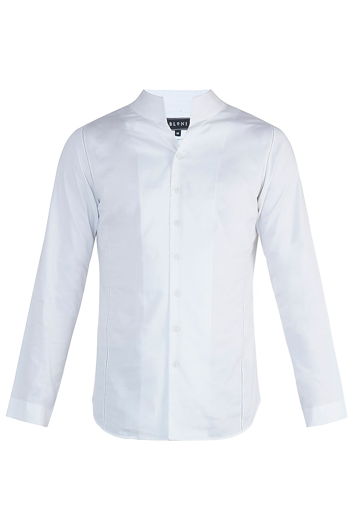 White bespoke handcrafted shirt by BLONI