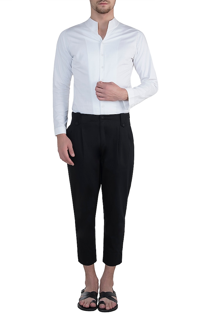 White bespoke handcrafted shirt available only at Pernia's Pop Up Shop.