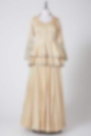 Ivory Peplum Gown by Bhumika Sharma