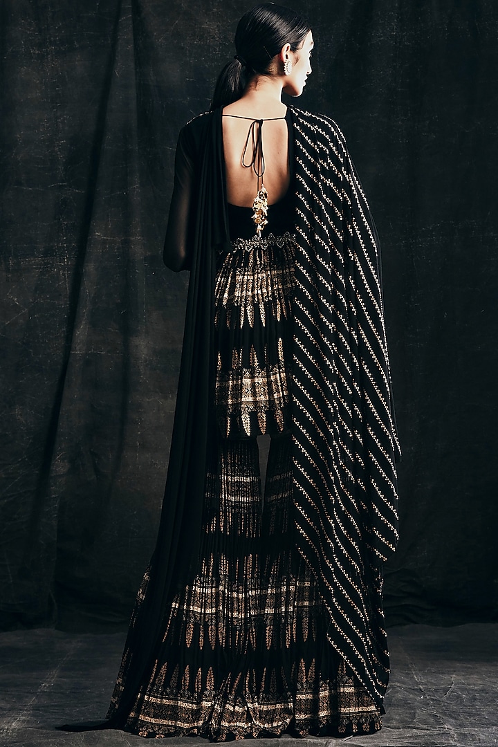 Black Peplum Gown Set – Bhumika Sharma