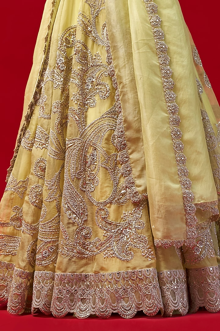 Mint Green Organza & Net Embroidered Bridal Lehenga Set by Bhumika Sharma at Pernia's Pop Up Shop