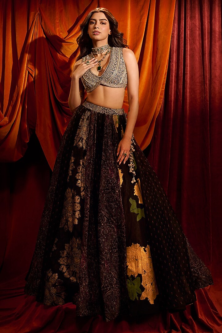 Black Organza Skirt Set by Bhumika Sharma at Pernia's Pop Up Shop