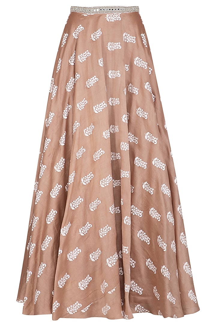 Beige Printed & Embroidered Angrakha Wedding Lehenga Set by Bhumika Sharma at Pernia's Pop Up Shop