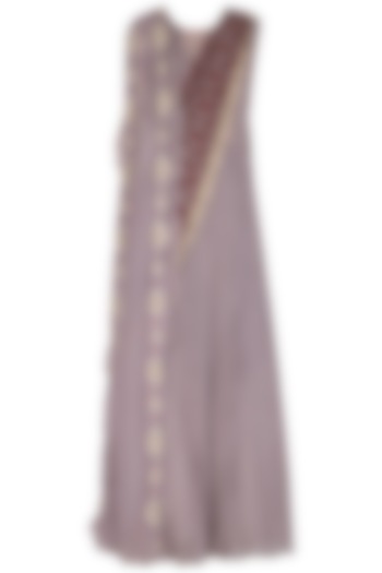 Lilac Anarkali Gown With Embroidered Front Pallu by Bhumika Sharma