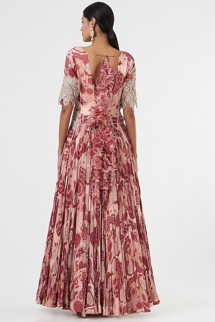 Red Printed & Hand Embroidered Bridal Anarkali by Bhumika Sharma at Pernia's Pop Up Shop
