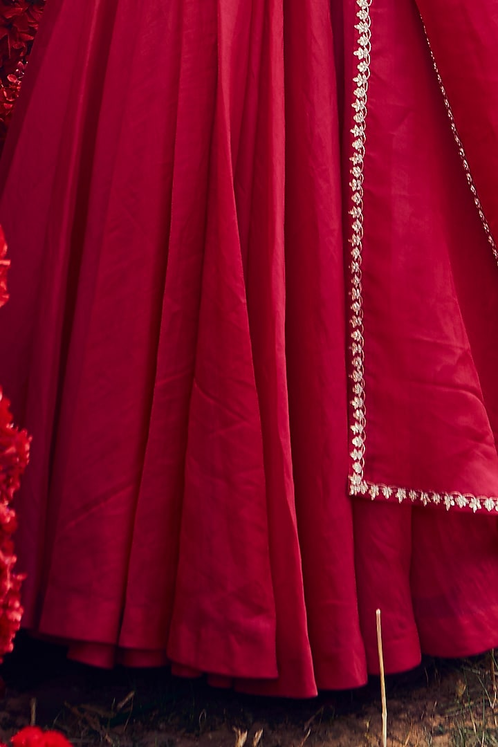 Fuchsia Embroidered Angrakha Bridal Anarkali Set by Bhumika Sharma at Pernia's Pop Up Shop