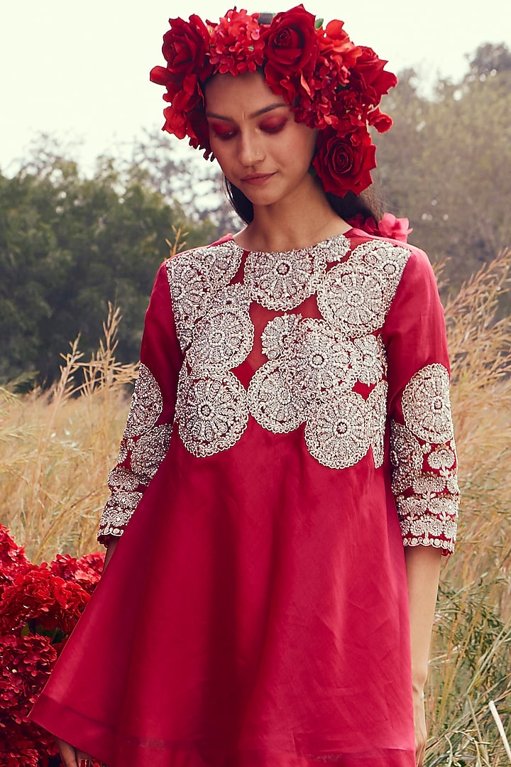 Fuchsia Organza & Shantoon Bridal Sharara Set by Bhumika Sharma at Pernia's Pop Up Shop