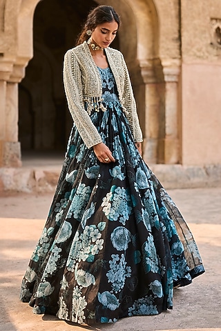 Buy Black And White Anarkali Dress for Women Online from india's Luxury Designers 2026 Buy Black And White Anarkali Dress for Women Online from india's Luxury Designers 2026