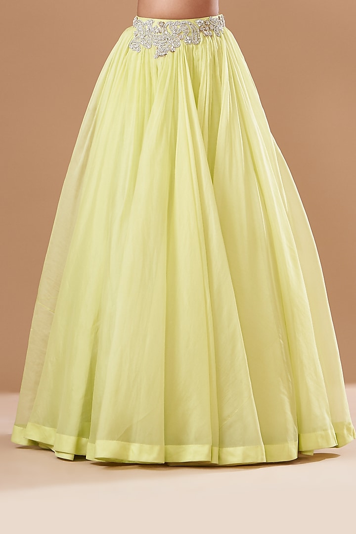 Mint Organza & Net Bridal Lehenga Set by Bhumika Sharma at Pernia's Pop Up Shop
