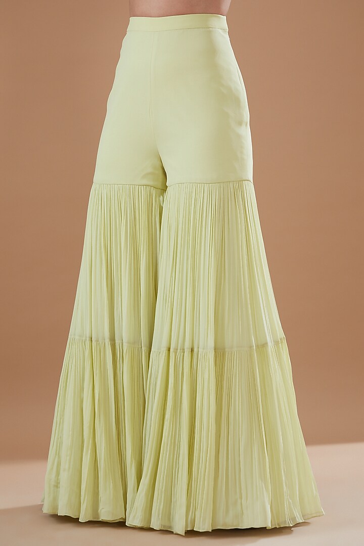 Mint & Blue Georgette Wedding Sharara Set by Bhumika Sharma at Pernia's Pop Up Shop