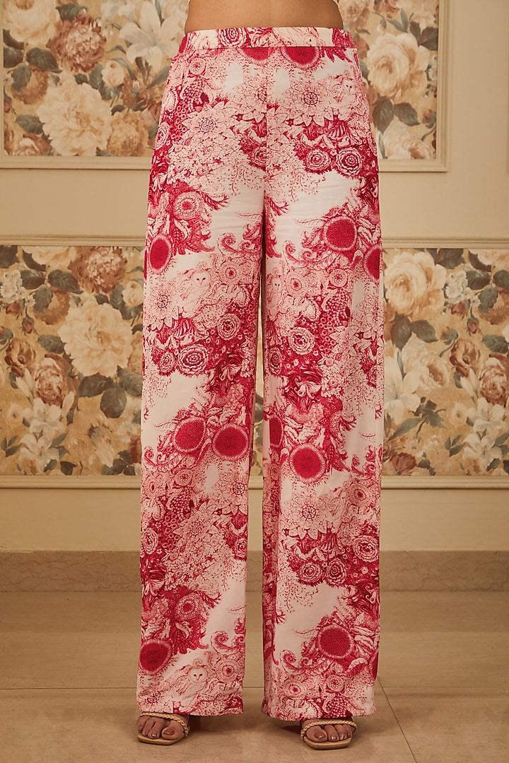 Red Georgette Printed Wedding Anarkali Set by Bhumika Sharma at Pernia's Pop Up Shop