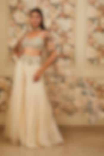 Ivory Georgette Embroidered Co-Ord Set by Bhumika Sharma at Pernia's Pop Up Shop