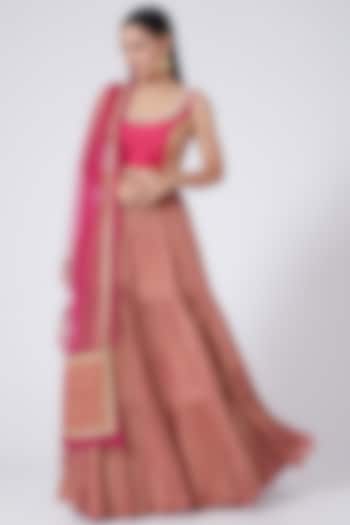 Rani Pink Zardosi Embroidered Lehenga Set by Bhumika Sharma