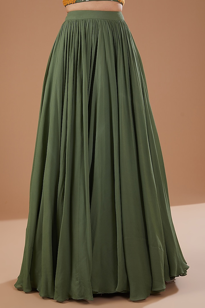 Green Silk Wedding Lehenga Set by Bhumika Sharma at Pernia's Pop Up Shop