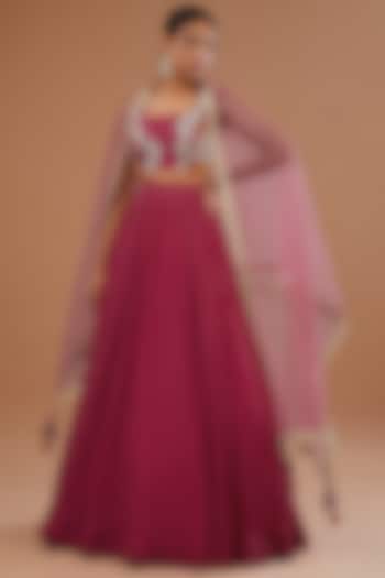 Pink Blend Silk Wedding Lehenga Set by Bhumika Sharma at Pernia's Pop Up Shop