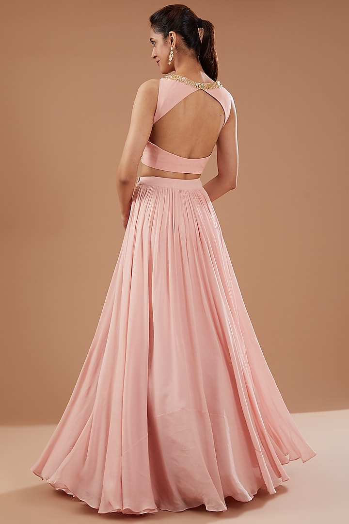 Blush Pink Silk Wedding Lehenga Set by Bhumika Sharma at Pernia's Pop Up Shop