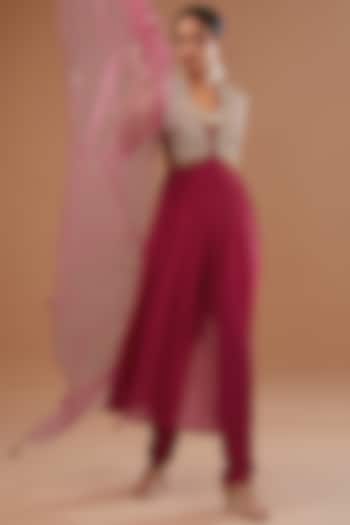 Pink Silk Kurta Set by Bhumika Sharma at Pernia's Pop Up Shop