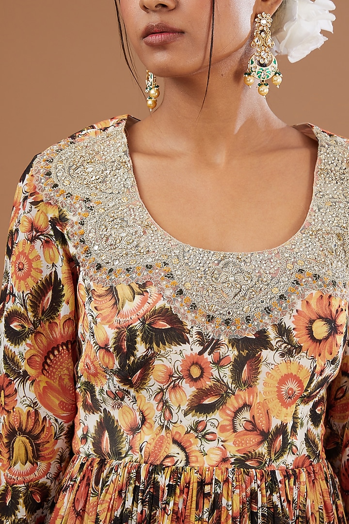 Haldi Yellow Georgette Floral Printed Wedding Sharara Set by Bhumika Sharma at Pernia's Pop Up Shop