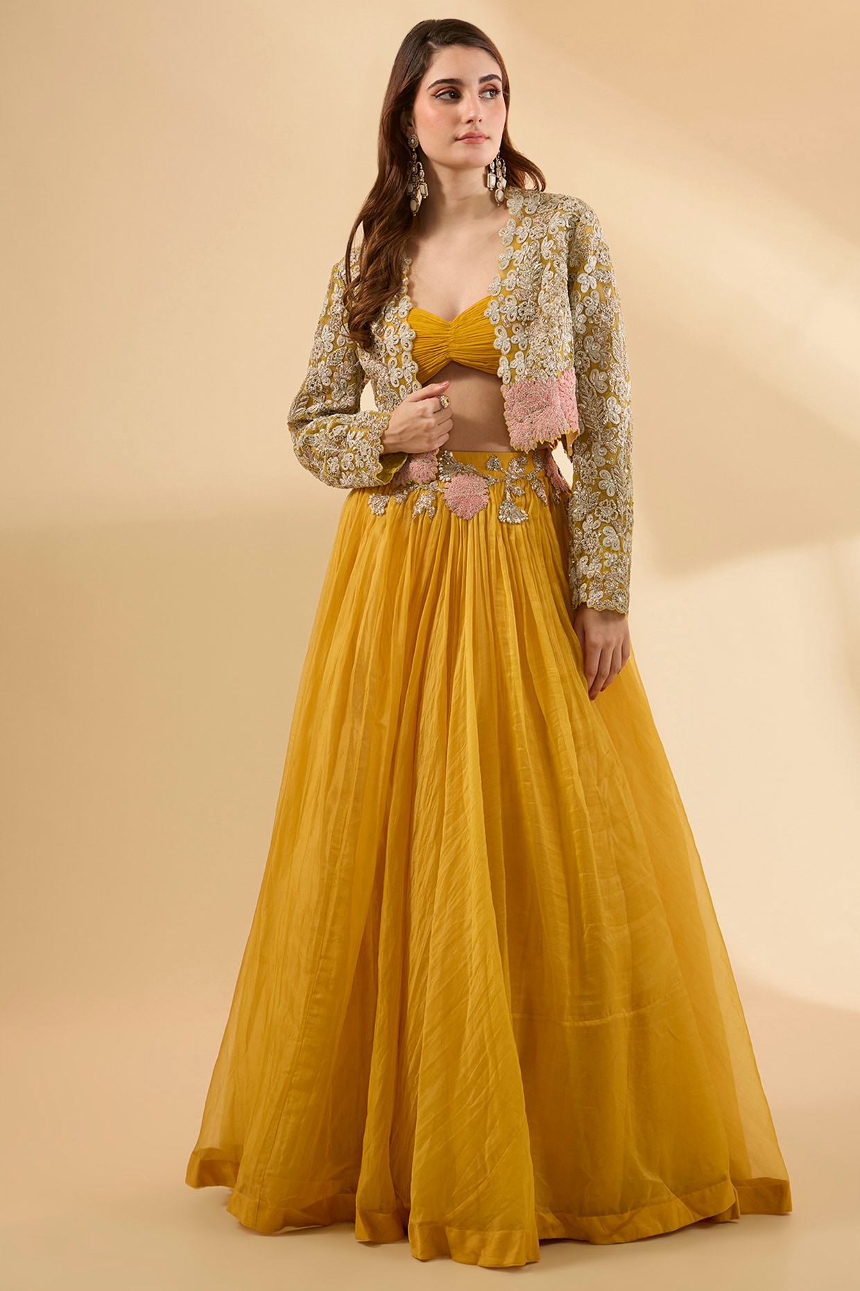 Buy Yellow Bolero Jacket for Women Online from India s Luxury Designers 2024