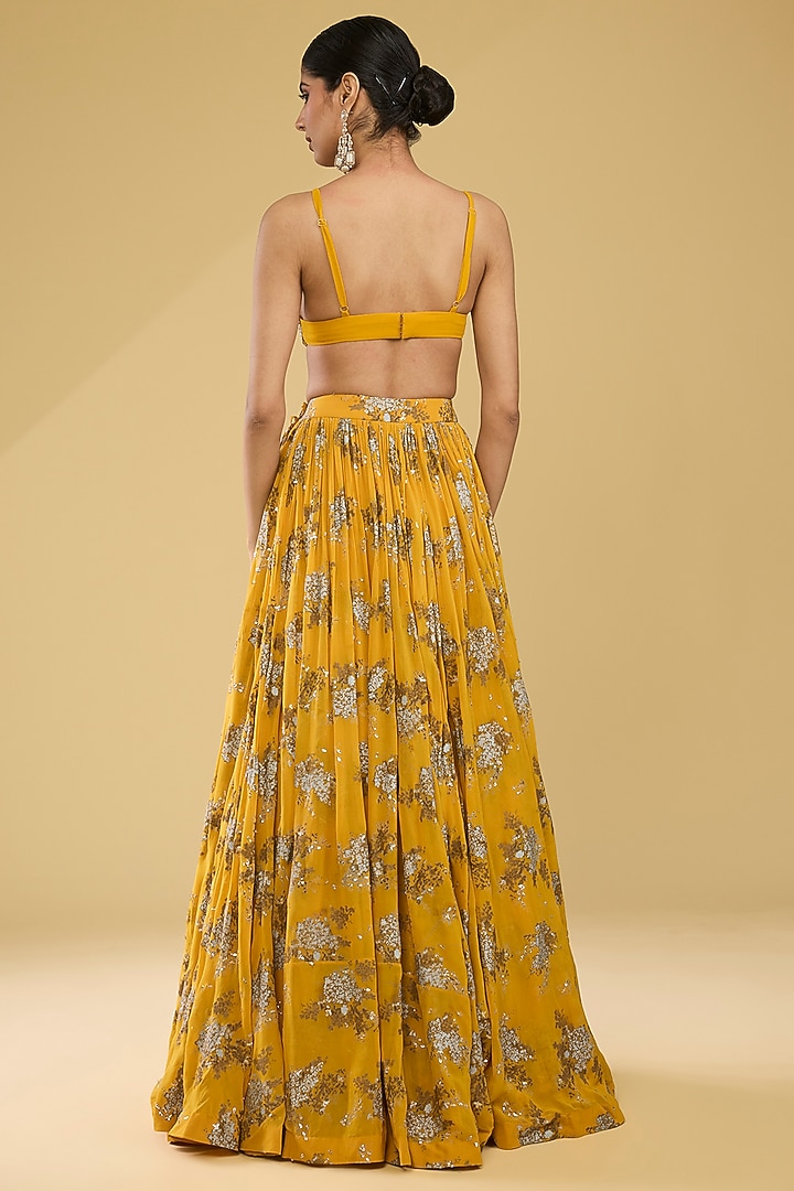 Haldi Yellow Georgette & Organza Cape Set by Bhumika Sharma at Pernia's Pop Up Shop