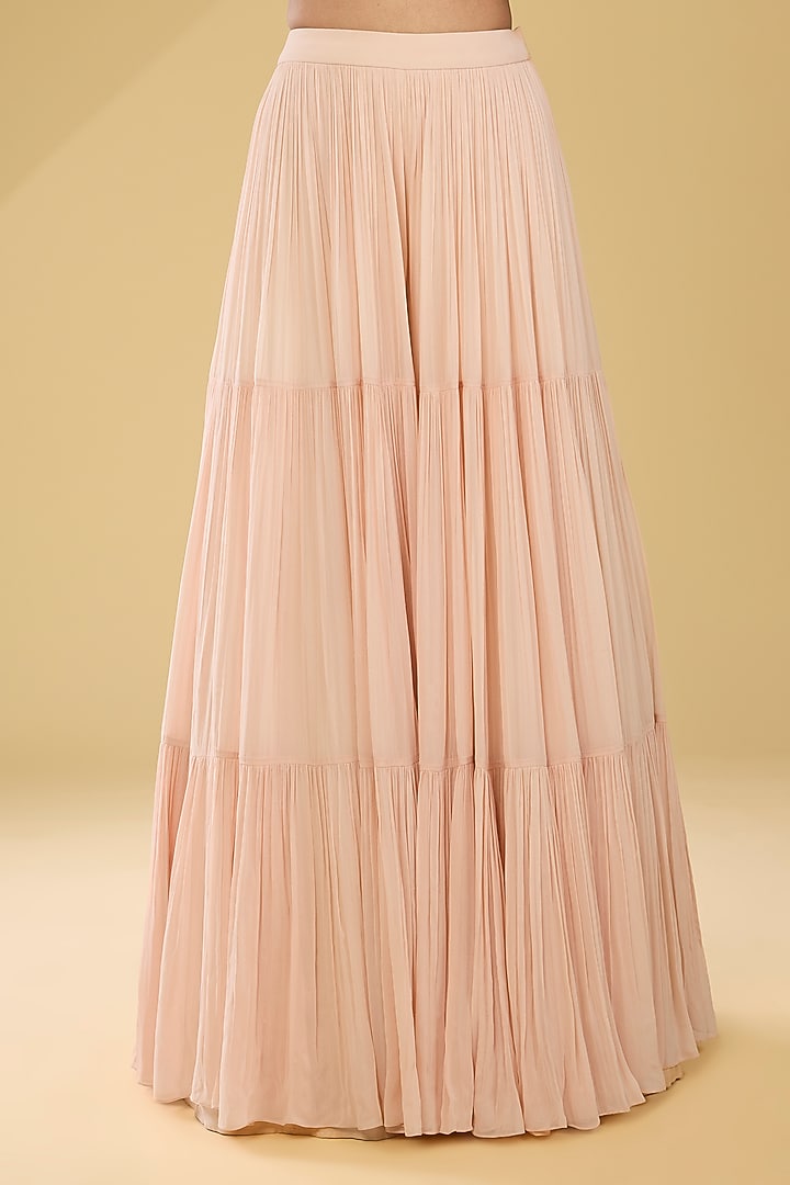 Champagne Georgette & Net Embroidered Kurta Set by Bhumika Sharma at Pernia's Pop Up Shop