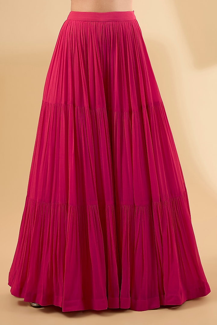 Pink Georgette Bridal Sharara Set by Bhumika Sharma at Pernia's Pop Up Shop