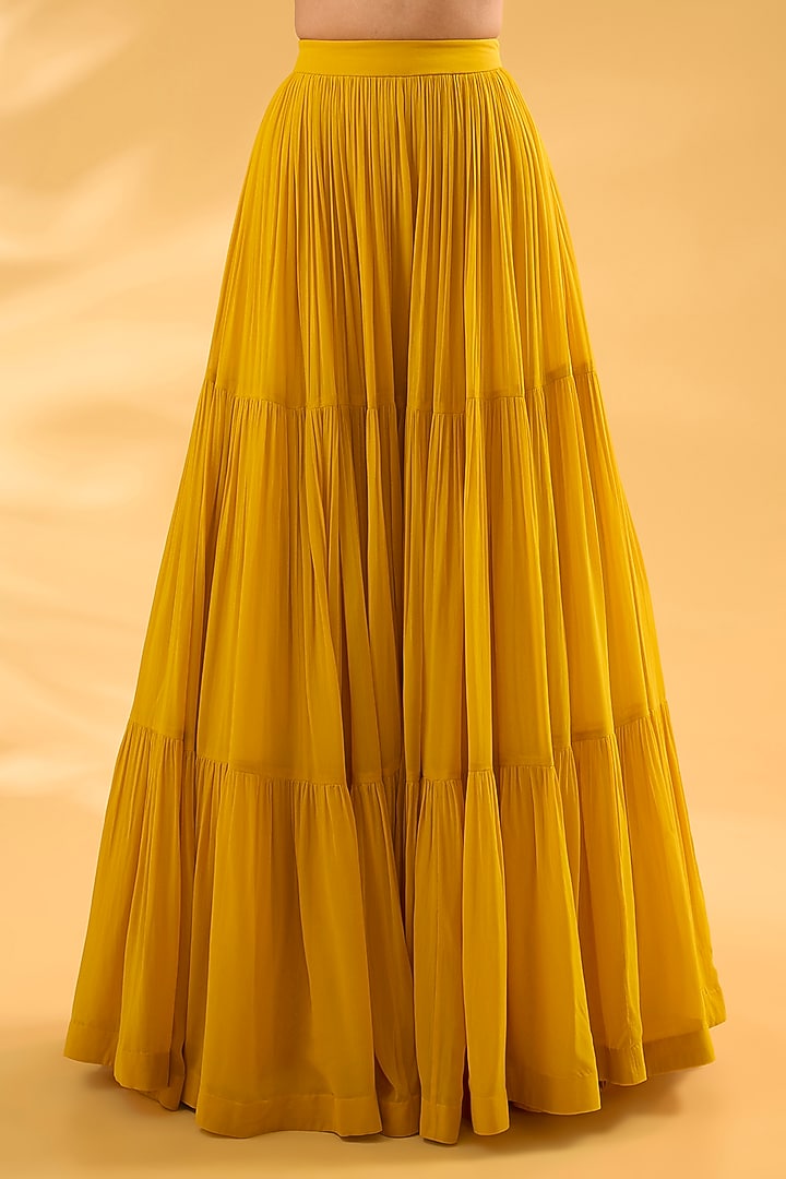 Haldi Yellow Georgette & Net Embroidered Kurta Set by Bhumika Sharma at Pernia's Pop Up Shop