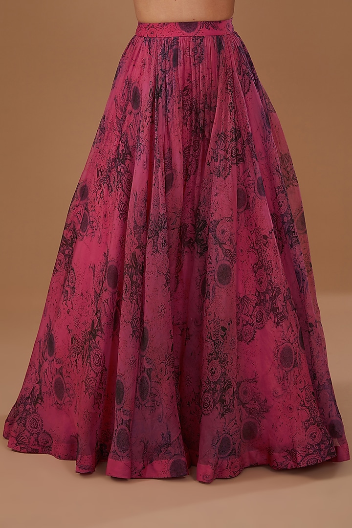 Fuchsia Organza Embroidered Wedding Lehenga Set by Bhumika Sharma at Pernia's Pop Up Shop