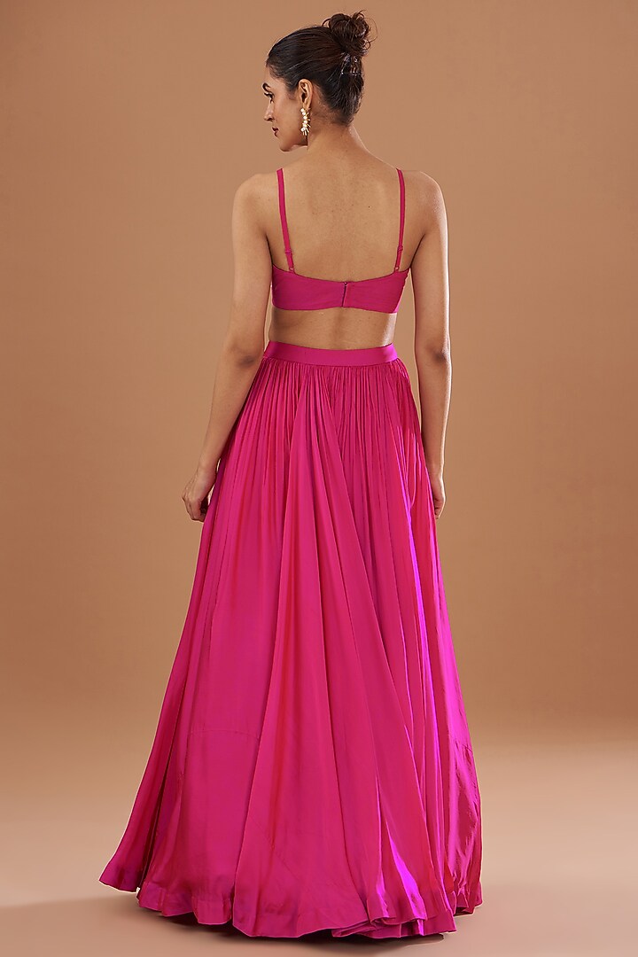 Fuchsia Organza Skirt Set by Bhumika Sharma at Pernia's Pop Up Shop
