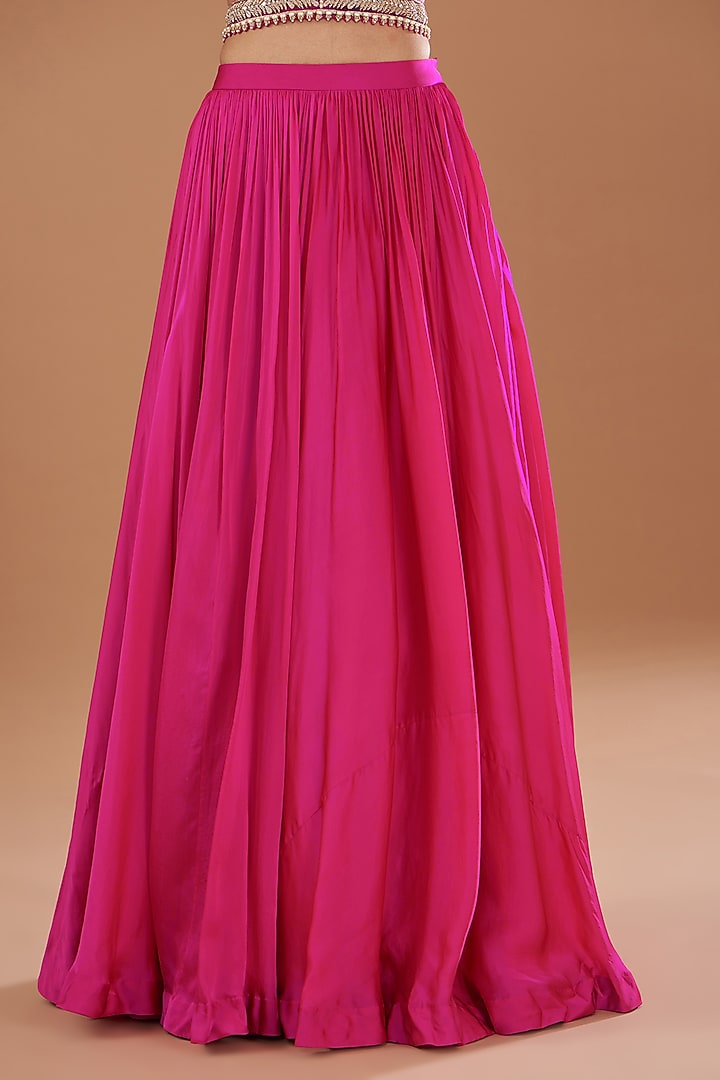 Fuchsia Organza Skirt Set by Bhumika Sharma at Pernia's Pop Up Shop