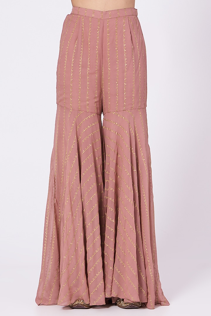 Nude Pink Flared Palazzo Set by Bhumika Sharma at Pernia's Pop Up Shop