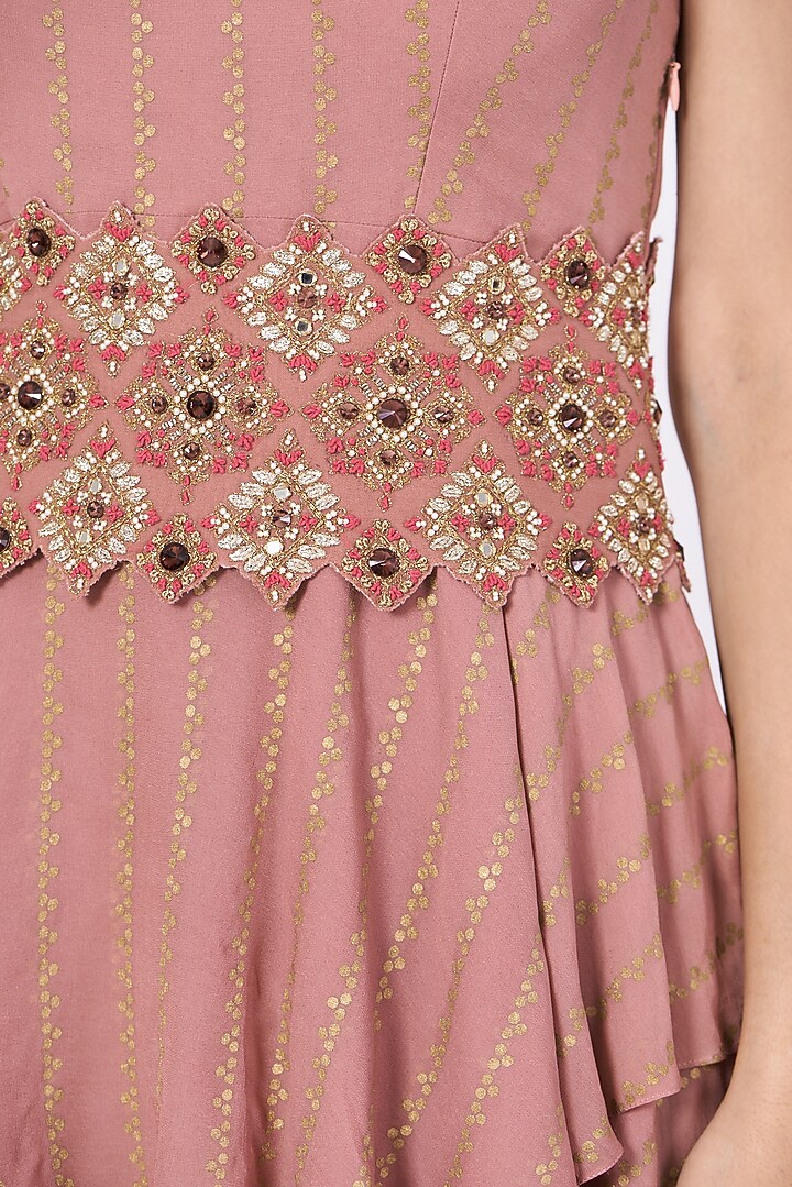 Nude Pink Flared Palazzo Set by Bhumika Sharma at Pernia's Pop Up Shop
