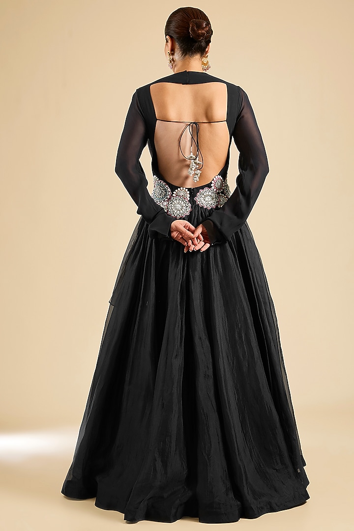 Black Organza Bridal Anarkali by Bhumika Sharma at Pernia's Pop Up Shop