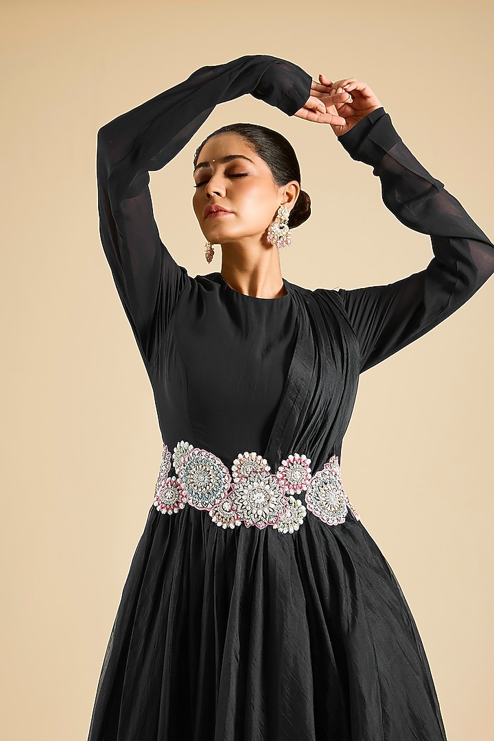 Black Organza Bridal Anarkali by Bhumika Sharma at Pernia's Pop Up Shop