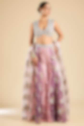 Multi-Colored Organza Printed Bridal Sharara Set by Bhumika Sharma at Pernia's Pop Up Shop