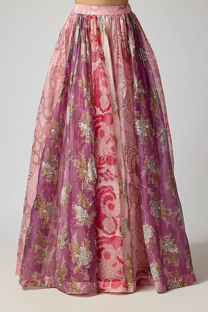 Multi-Colored Organza Printed Wedding Lehenga Set by Bhumika Sharma at Pernia's Pop Up Shop