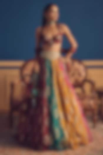 Multi-Colored Organza Printed Wedding Lehenga Set by Bhumika Sharma at Pernia's Pop Up Shop